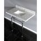 Kingston Brass 36X22 Marble Vanity Top W/ Brass Feet Combo, Marble/ Chrome KVPB36MBSQ1 - alternate 2